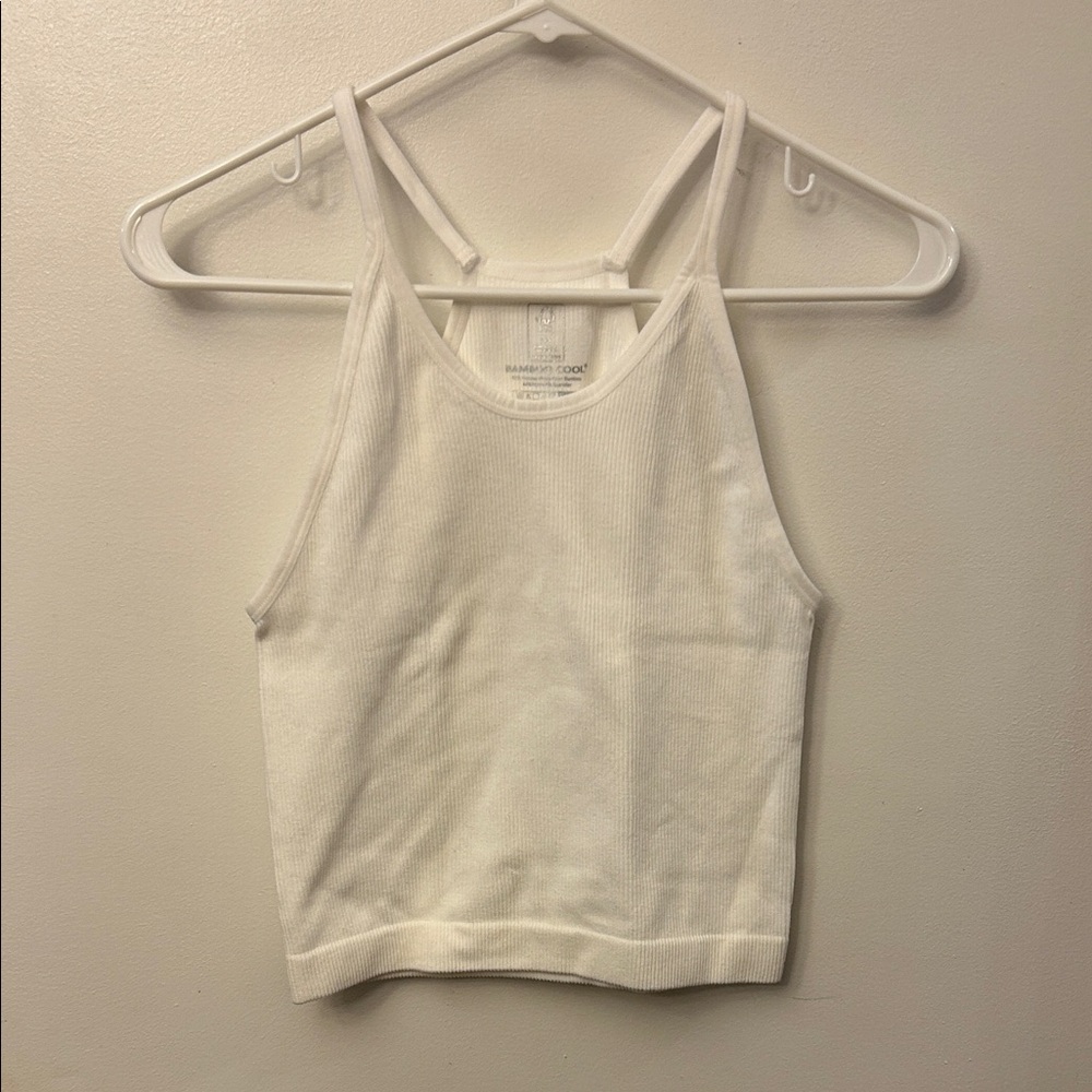 BAMBOO COOL White Ribbed Camisole Top XS/S